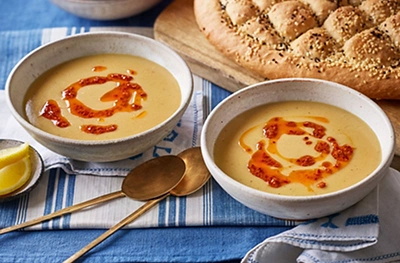 Lentil soup with spiced butter
