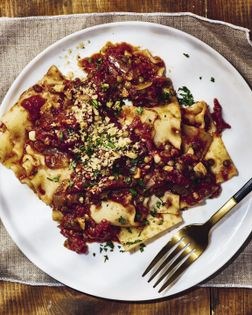 Lentil walnut Bolognese