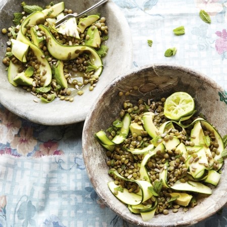 Lentil, zucchini and mint salad