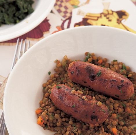 Lentils and sausages