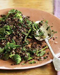 Lentils with red wine and herbs