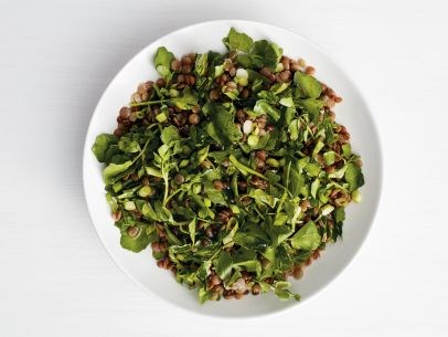 Lentils with watercress