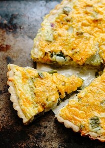 Lettuce, green onion and cheese tart