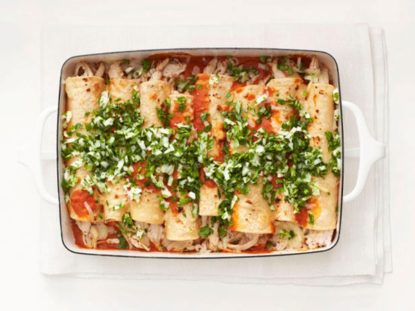Light chicken enchiladas