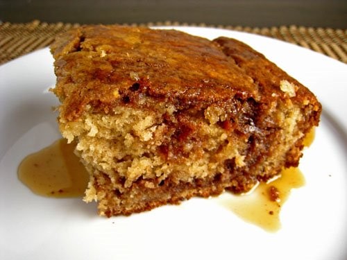 Light swirl coffee cake with maple glaze