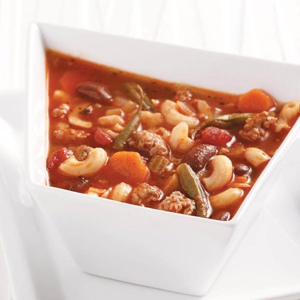 Lightened-up pasta fagioli soup