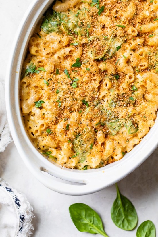 Lighter baked macaroni and cheese