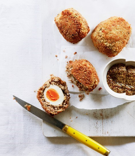 Lighter baked Scotch eggs