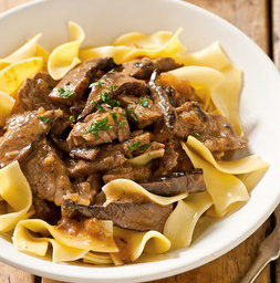Lighter beef Stroganoff