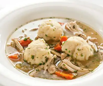 Lighter chicken and dumplings