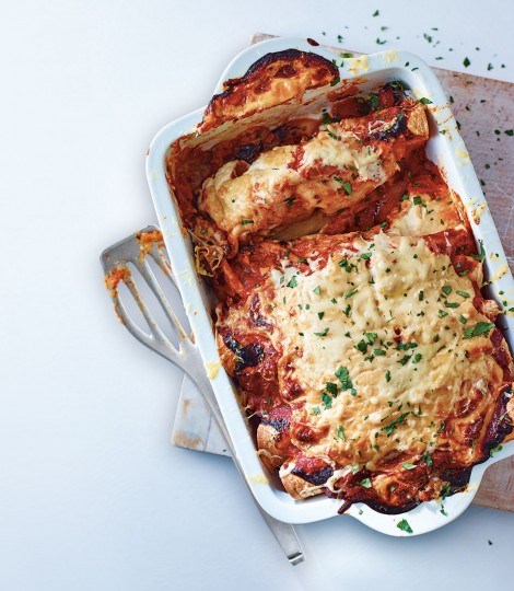 Lighter chicken enchiladas