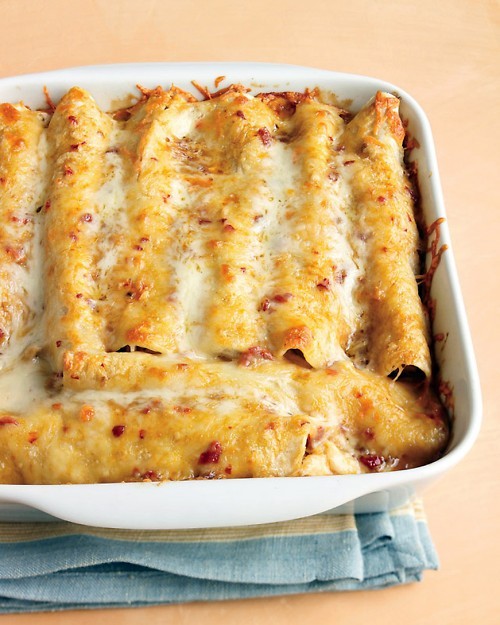 Lighter chicken enchiladas