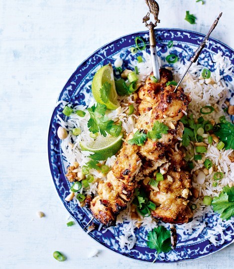 Lighter chicken satay