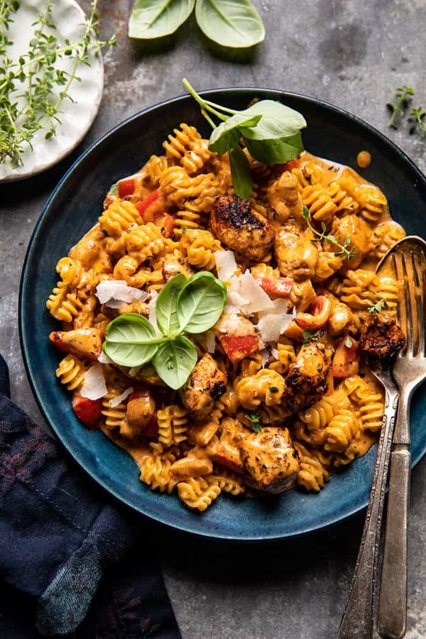 Lighter creamy Cajun chicken pasta
