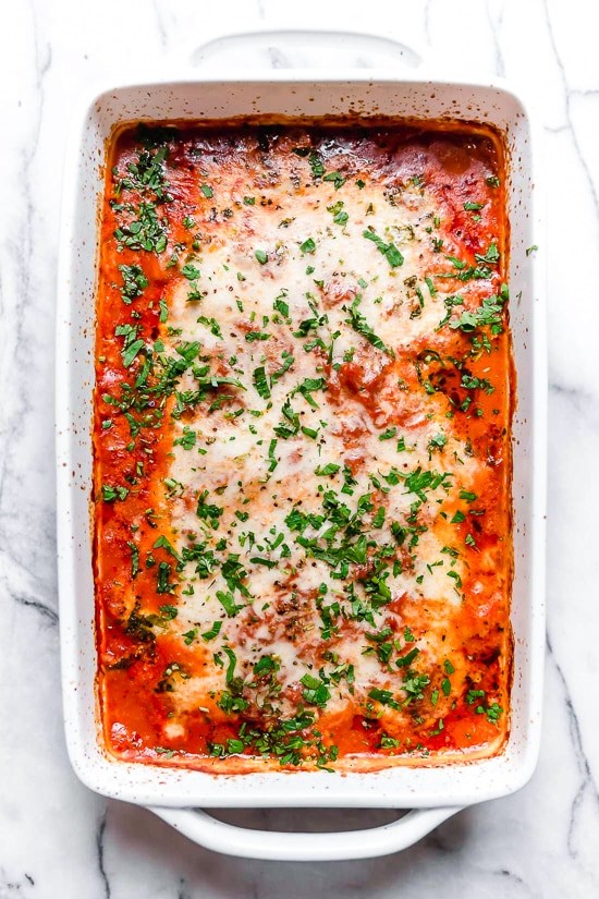 Lighter eggplant Parmesan