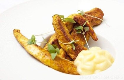 Lightly curried chicken with mango mayonnaise