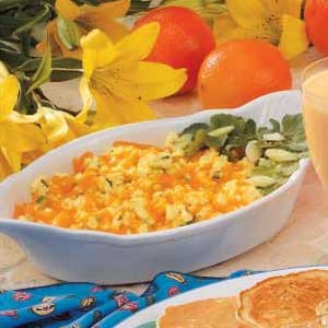 Lightly scrambled eggs