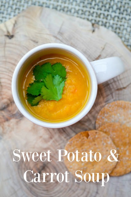 Lightly spiced sweet potato and carrot soup