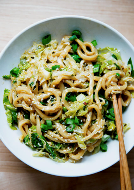 Lightning fast sichuan noodles with chilies and scallions