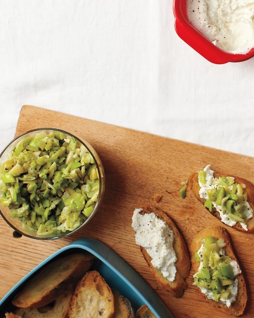 Lima-bean crostini with ricotta