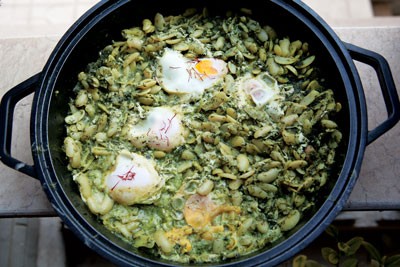 Lima beans with eggs and dill (Baghali ghatogh)