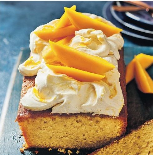 Lime & mango loaf cake