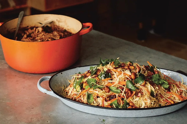 Lime & poppy seed slaw with curry leaf oil from Ottolenghi Test Kitchen