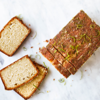 Lime and coconut loaf cake with lime glaze