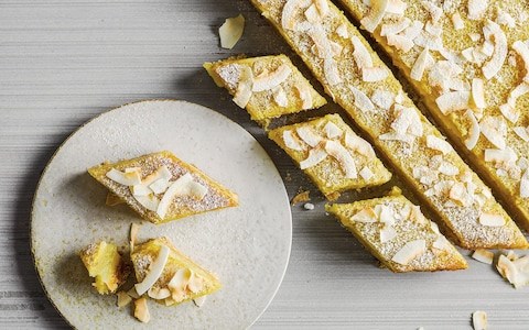 Lime and coconut squares