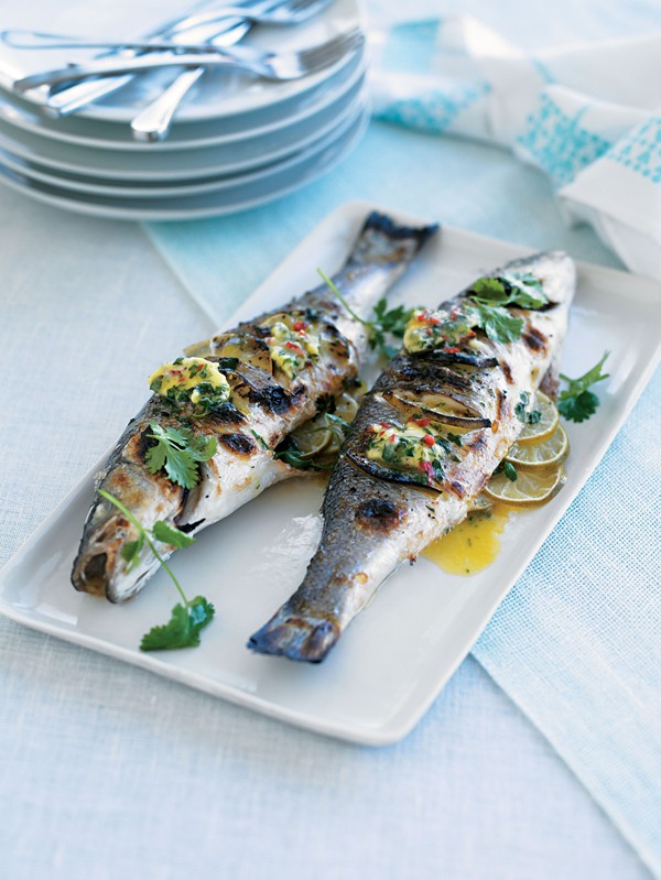 Lime and coriander sea bass