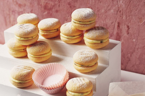 Lime and passionfruit melting moments