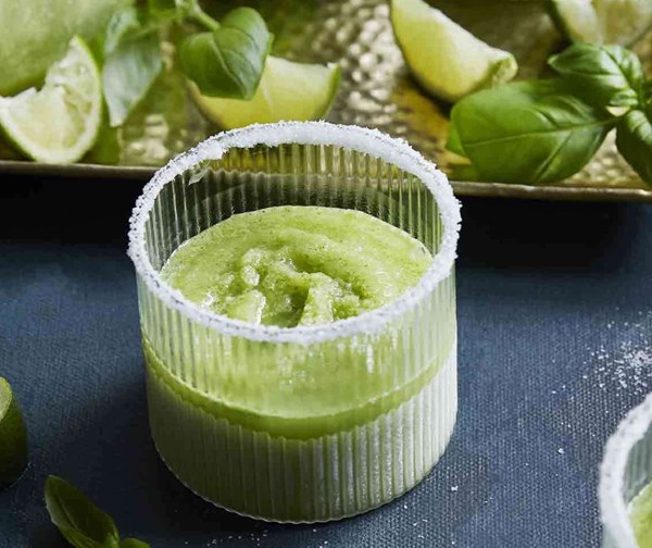 Lime, basil & ginger frozen margaritas