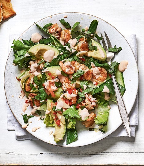 Lime, basil and chilli prawn cocktail salad