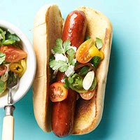 Lime beer-braised salsa dog