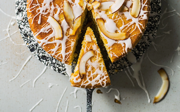 Lime, cardamom and coconut cake