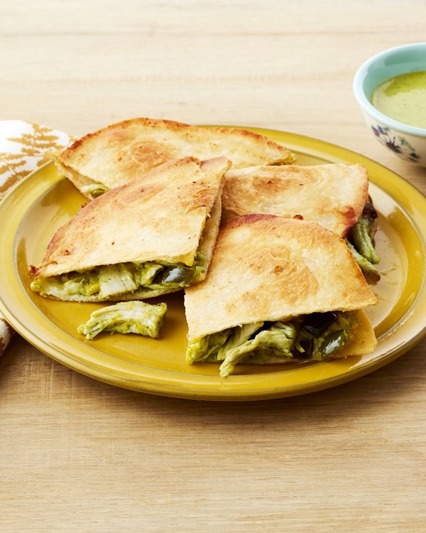 Lime chicken quesadillas