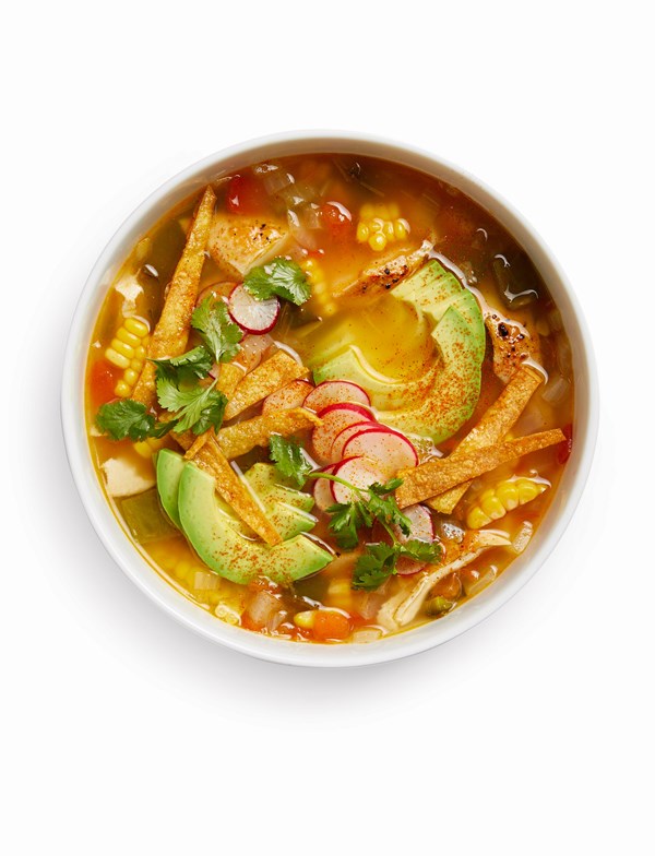 Lime chicken tortilla soup