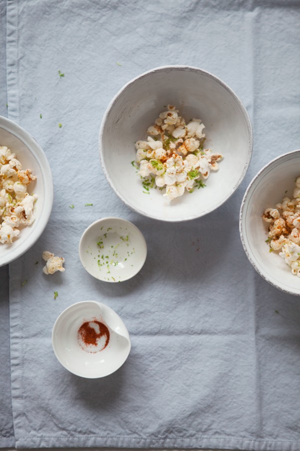 Lime, chili and brown butter popcorn