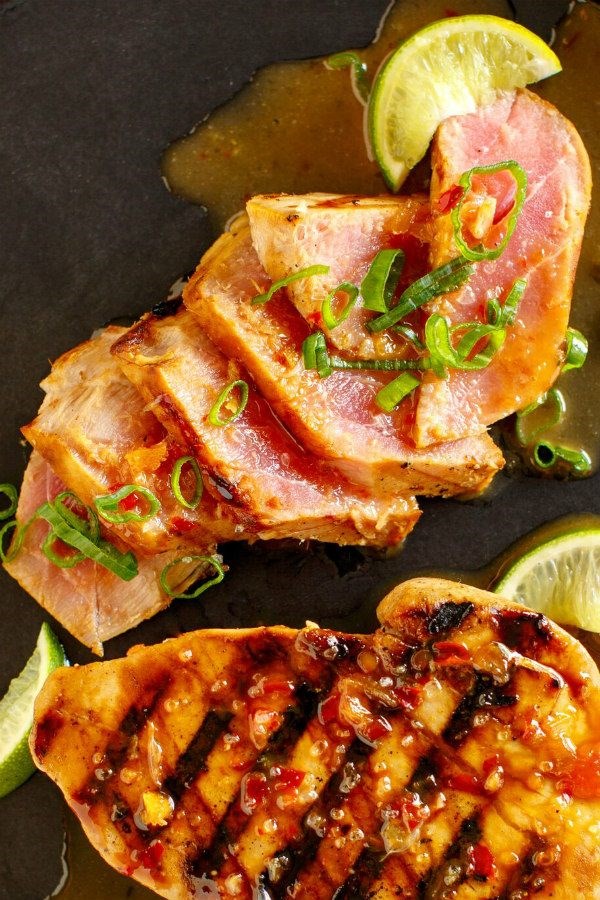 Lime chili marinated tuna steaks