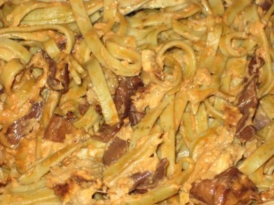 Lime cilantro linguine with peanut sauce