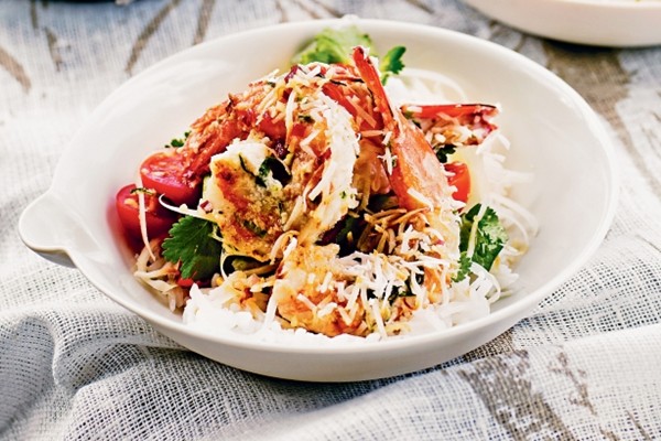 Lime, coriander & coconut prawns with coconut rice