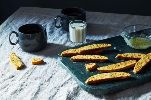 Lime cornmeal biscotti