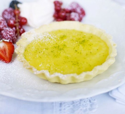 Lime curd tarts with summer berries