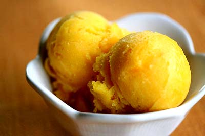Lime mango sorbet