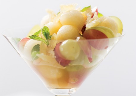Lime-marinated nashi pearls