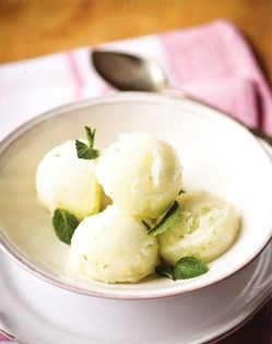 Lime, mint and ginger sorbet