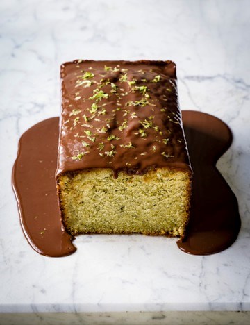 Lime, mint and milk chocolate cake