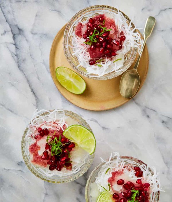 Lime, mint and pomegranate faloodeh