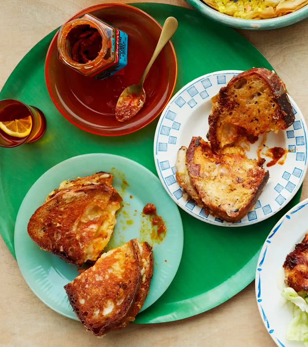 Lime pickle chilli cheese toastie