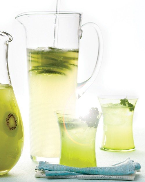 Lime rickeys with cilantro